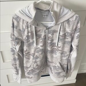 Athleta Gray and Cream Camo Hoodie